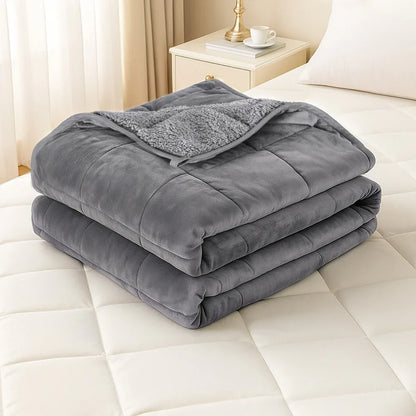Giselle 5.5KG Weighted Blanket Adults Kid Anti Anxiety Gravity Blankets Sherpa Fleece - Mekamart Australia