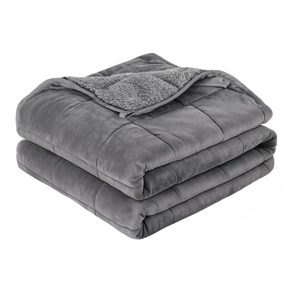Giselle 6.8KG Weighted Blanket Adults Kid Anti Anxiety Gravity Blankets Sherpa Fleece - Mekamart Australia