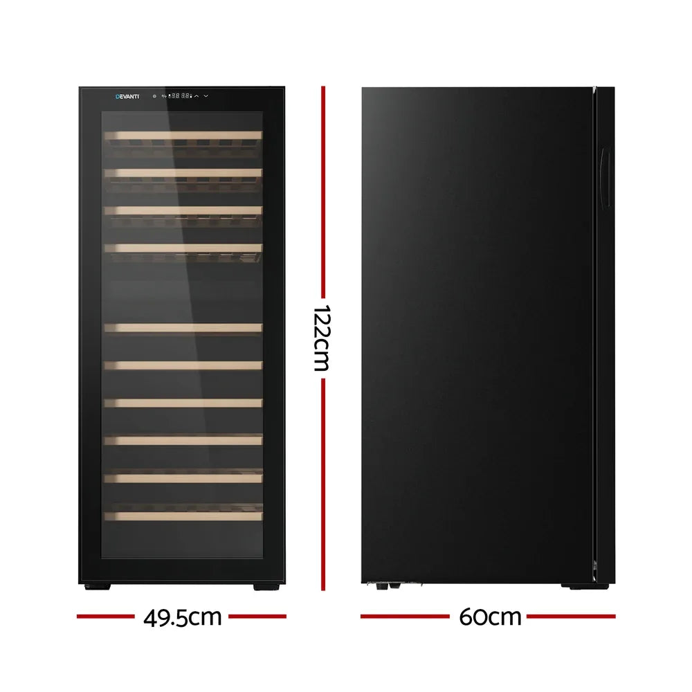 Devanti Wine Fridge Cooler Compressor Dual Zone 80 Bottles - Mekamart Australia