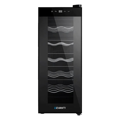 Devanti Wine Fridge Cooler 12 Bottles - Mekamart Australia