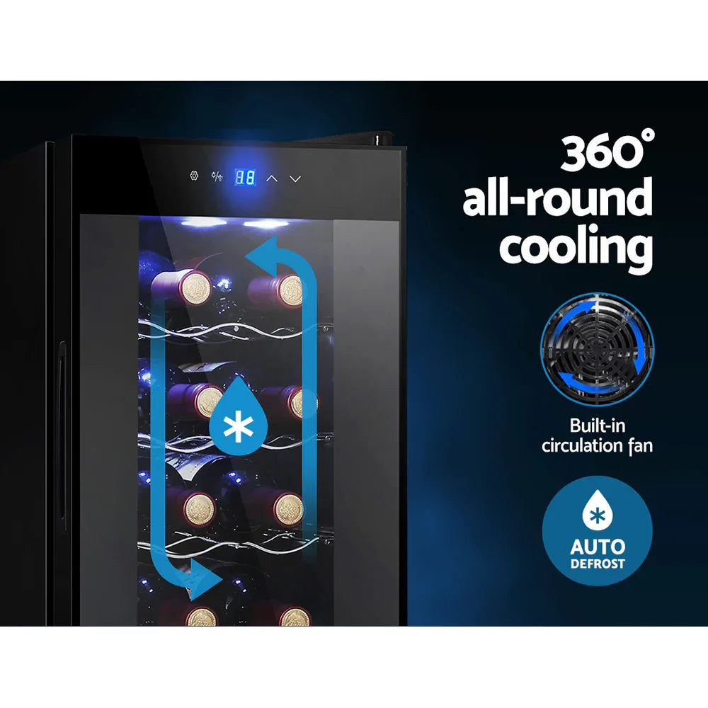 Devanti Wine Fridge Cooler 12 Bottles - Mekamart Australia
