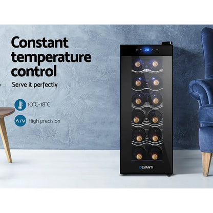 Devanti Wine Fridge Cooler 12 Bottles - Mekamart Australia