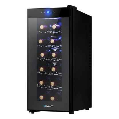 Devanti Wine Fridge Cooler 12 Bottles - Mekamart Australia