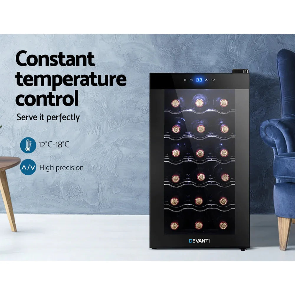 Devanti Wine Fridge Cooler 18 Bottles - Mekamart Australia