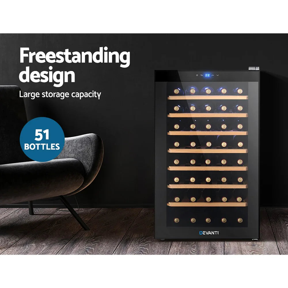 Devanti Wine Fridge Cooler 51 Bottles - Mekamart Australia