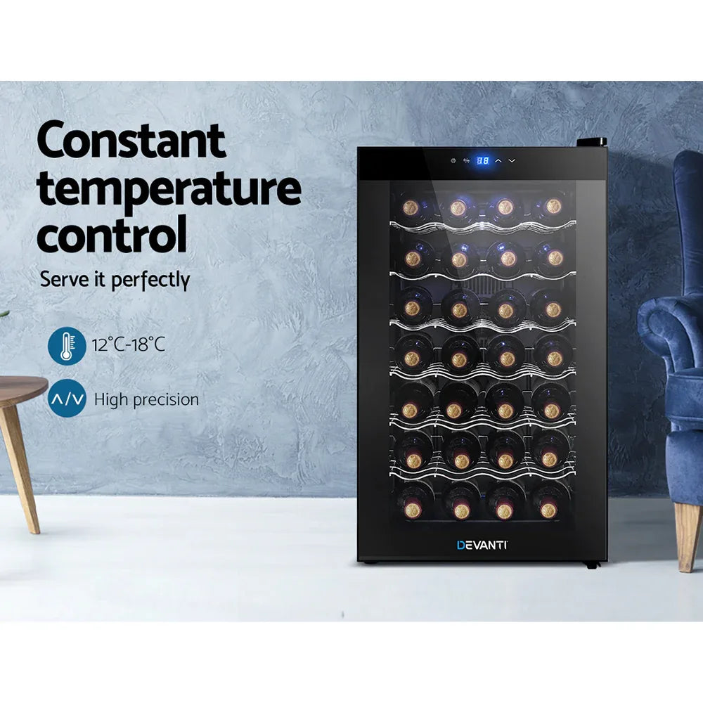 Devanti Wine Fridge Cooler 28 Bottles - Mekamart Australia