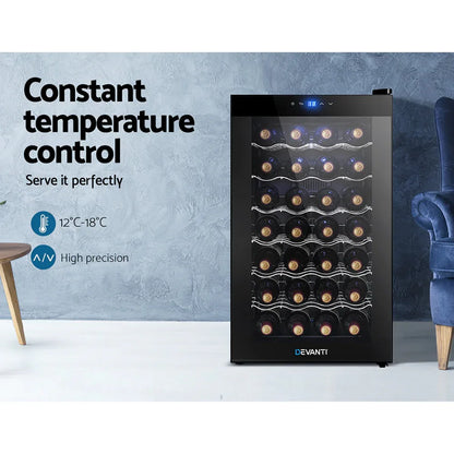 Devanti Wine Fridge Cooler 28 Bottles - Mekamart Australia