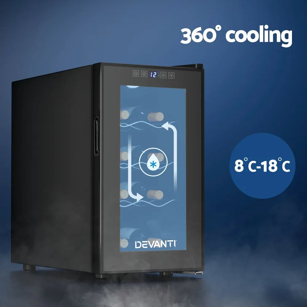 Devanti Wine Fridge Cooler 8 Bottles - Mekamart Australia