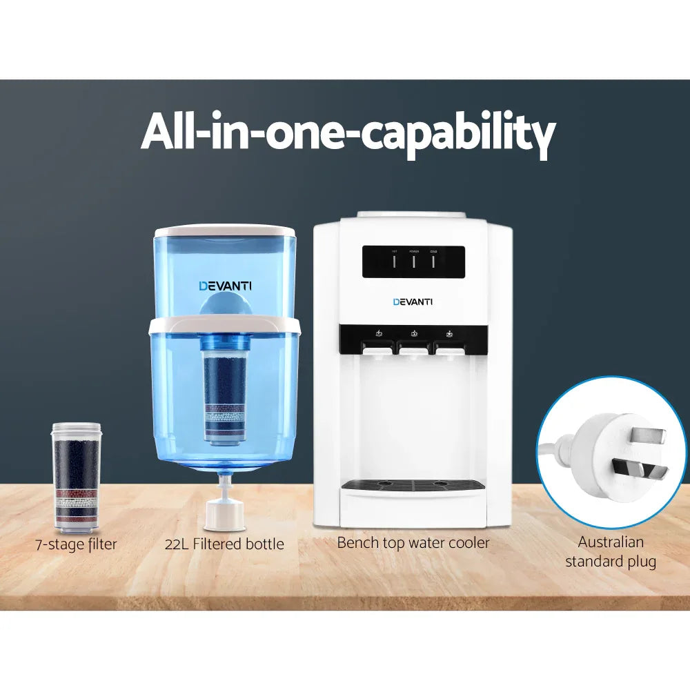 Devanti Water Cooler Dispenser Bench Top 22L - Mekamart Australia