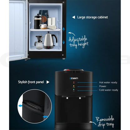 Devanti Water Cooler Dispenser Stand 22L Bottle Black - Mekamart Australia
