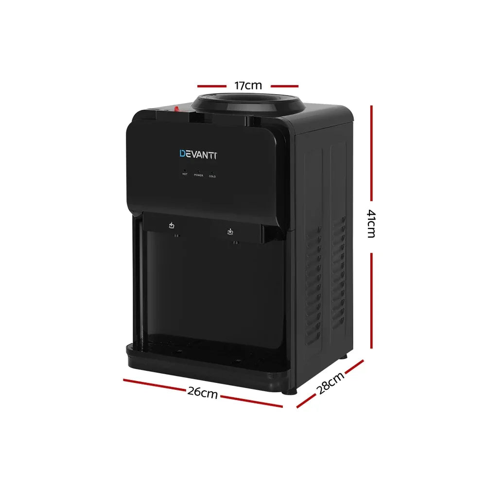 Devanti Water Cooler Dispenser Bench Top Black - Mekamart Australia
