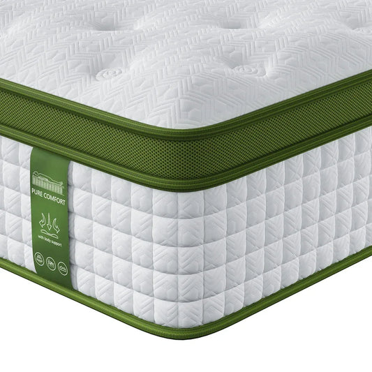 BedStory 34cm King Single Latex Hybrid Mattress Medium Firm - 5 Zone Pocket Spring Bed for Pressure Relief Motion Isolation - Mekamart Australia