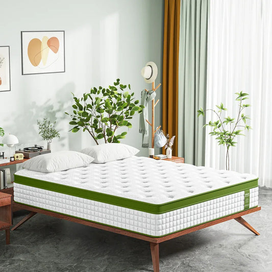 BedStory 34cm King Single Latex Hybrid Mattress Medium Firm - 5 Zone Pocket Spring Bed for Pressure Relief Motion Isolation - Mekamart Australia