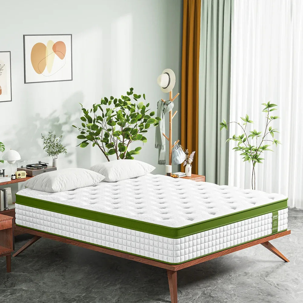 BedStory 34cm Single Latex Hybrid Mattress Medium Firm - 5 Zone Pocket Spring Bed for Pressure Relief Motion Isolation - Mekamart Australia