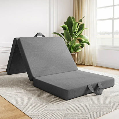 BedStory Folding Mattress Small King Single Trifold Mattress Firm Support Foam Washable Cover 10cm - Mekamart Australia