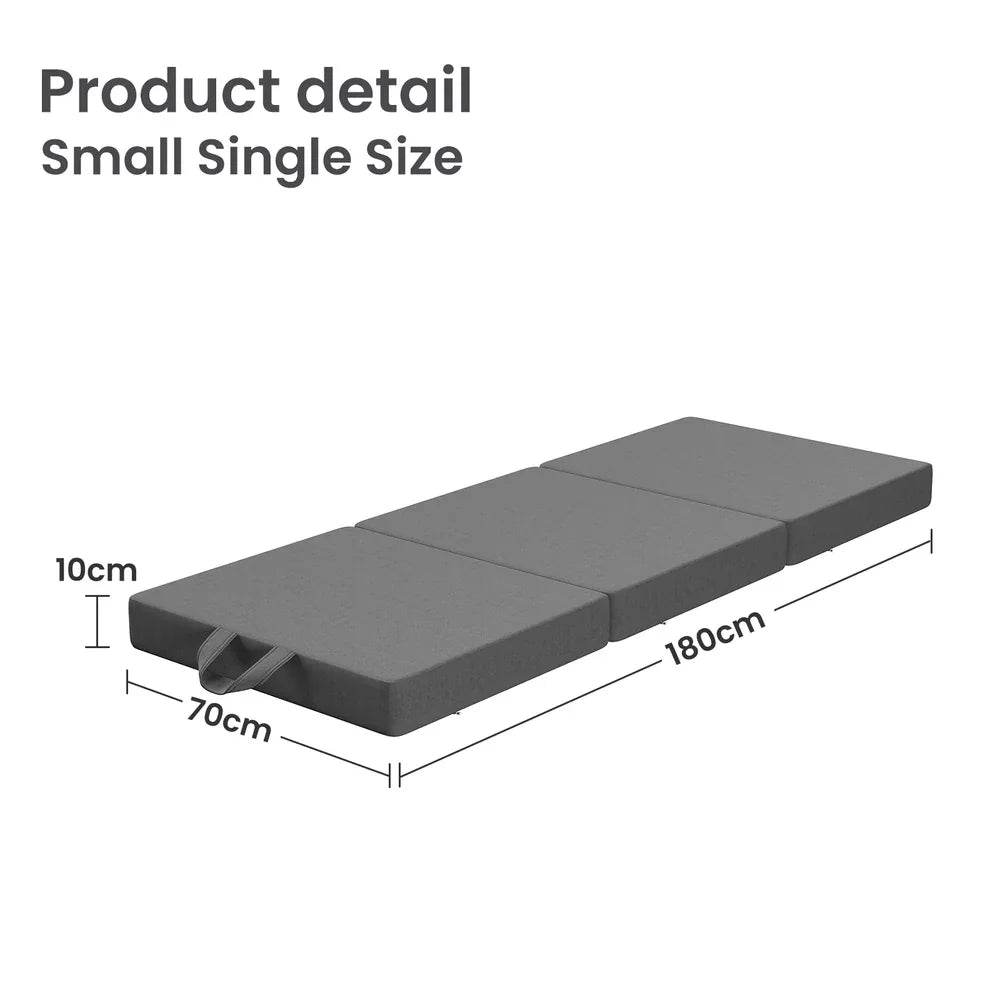 BedStory Folding Mattress Small Single Trifold Mattress with Firm Support Foam Washable Cover 10cm - Mekamart Australia