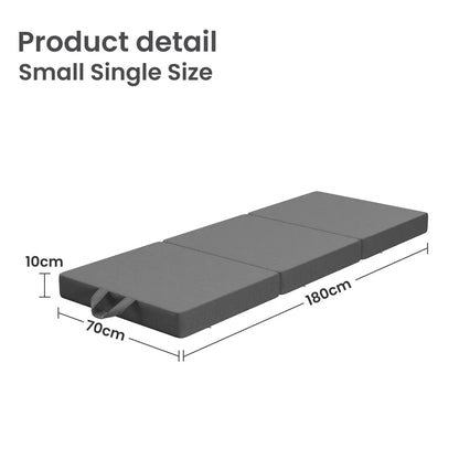 BedStory Folding Mattress Small Single Trifold Mattress with Firm Support Foam Washable Cover 10cm - Mekamart Australia