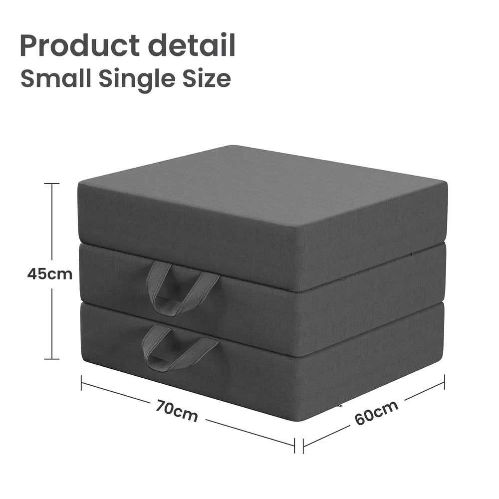 BedStory Folding Mattress Small Single Trifold Mattress Firm Support Foam Washable Cover 15cm - Mekamart Australia