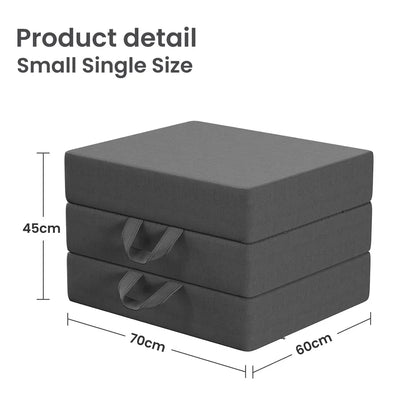 BedStory Folding Mattress Small Single Trifold Mattress Firm Support Foam Washable Cover 15cm - Mekamart Australia